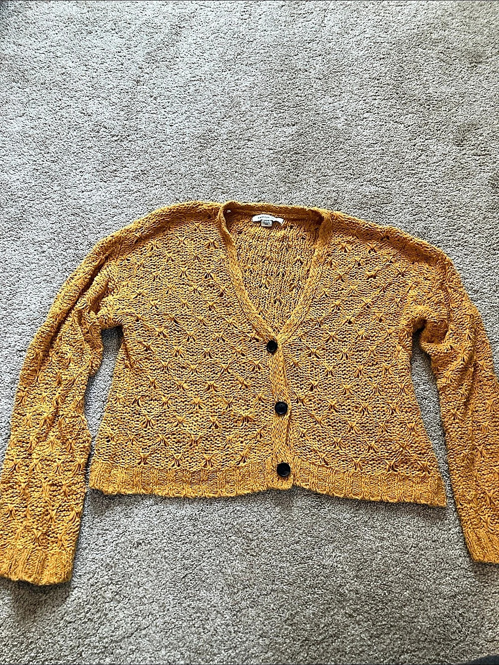 American Eagle Textured Knit Cardigan in Orange Like New